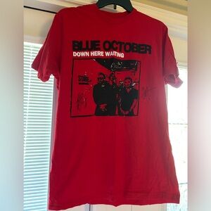 Blue October Signed Red “Down Here Waiting” Shirt